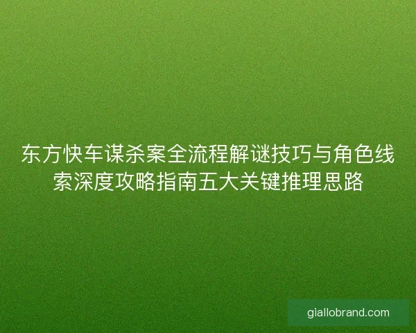 东方快车谋杀案全流程解谜技巧与角色线索深度攻略指南五大关键推理思路