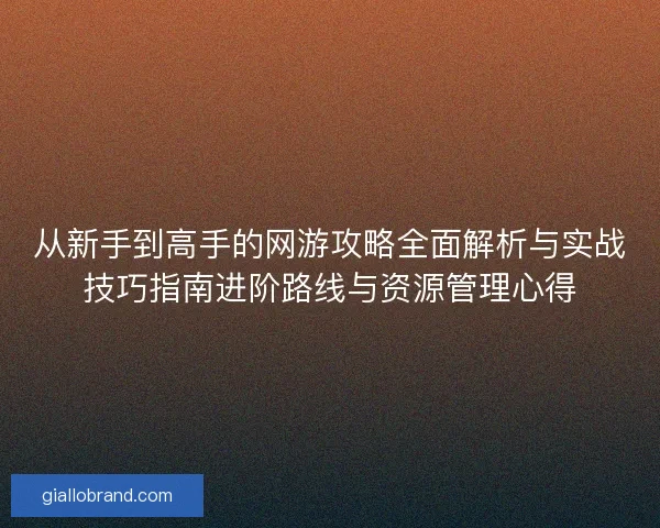 从新手到高手的网游攻略全面解析与实战技巧指南进阶路线与资源管理心得